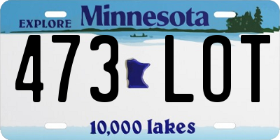 MN license plate 473LOT