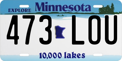 MN license plate 473LOU