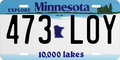 MN license plate 473LOY