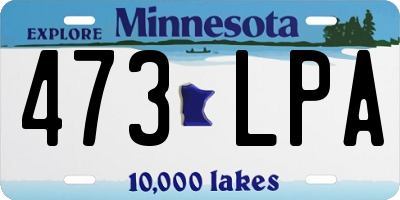 MN license plate 473LPA