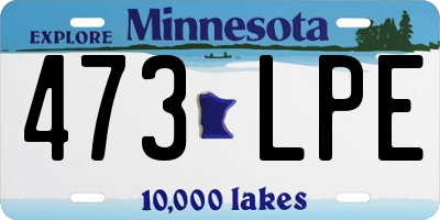 MN license plate 473LPE