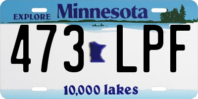MN license plate 473LPF