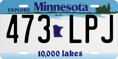 MN license plate 473LPJ