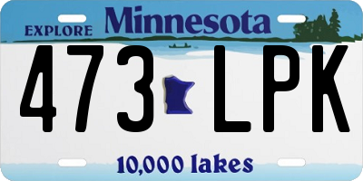 MN license plate 473LPK