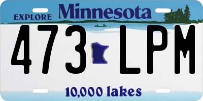 MN license plate 473LPM