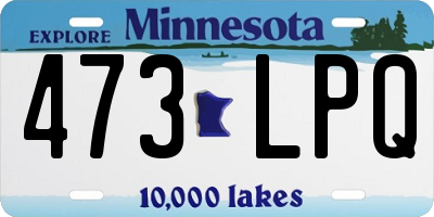 MN license plate 473LPQ