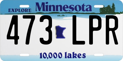 MN license plate 473LPR