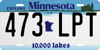 MN license plate 473LPT