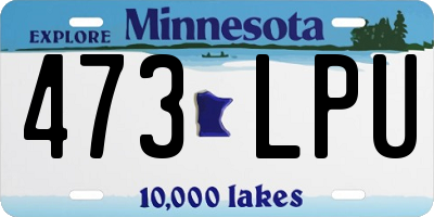 MN license plate 473LPU