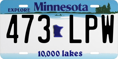 MN license plate 473LPW