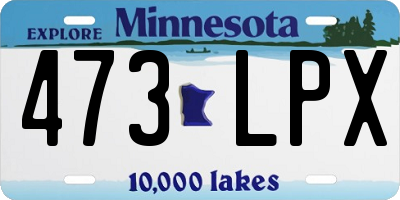 MN license plate 473LPX