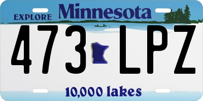 MN license plate 473LPZ