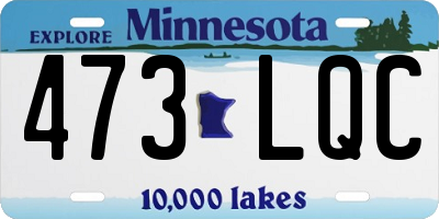 MN license plate 473LQC