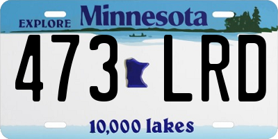 MN license plate 473LRD