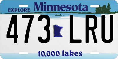 MN license plate 473LRU