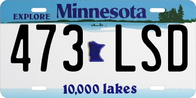 MN license plate 473LSD