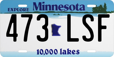MN license plate 473LSF