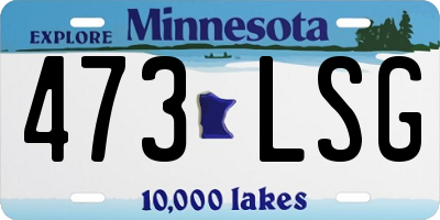 MN license plate 473LSG