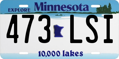 MN license plate 473LSI