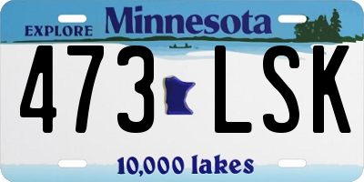 MN license plate 473LSK