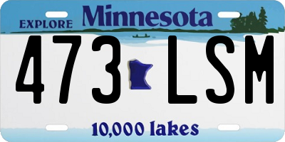 MN license plate 473LSM