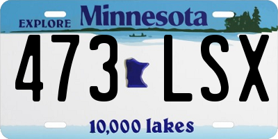 MN license plate 473LSX