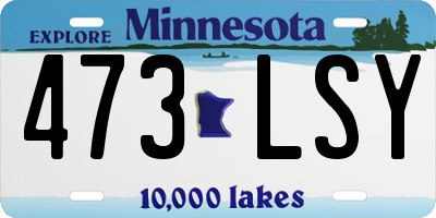 MN license plate 473LSY