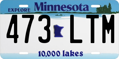 MN license plate 473LTM