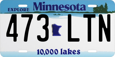 MN license plate 473LTN