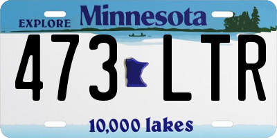 MN license plate 473LTR