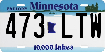 MN license plate 473LTW