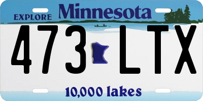 MN license plate 473LTX
