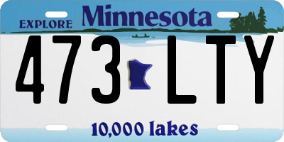 MN license plate 473LTY