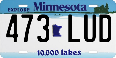 MN license plate 473LUD