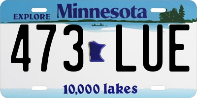 MN license plate 473LUE