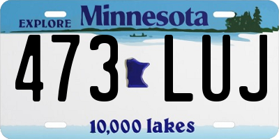 MN license plate 473LUJ