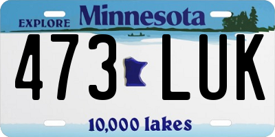 MN license plate 473LUK