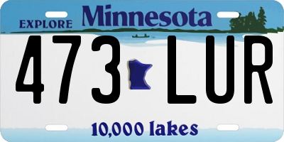 MN license plate 473LUR