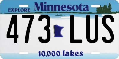 MN license plate 473LUS