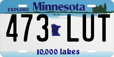 MN license plate 473LUT
