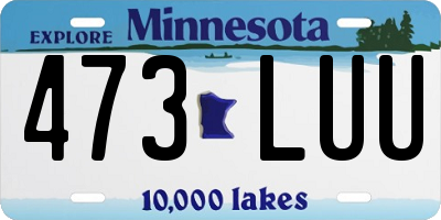 MN license plate 473LUU