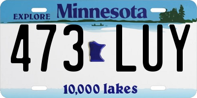 MN license plate 473LUY