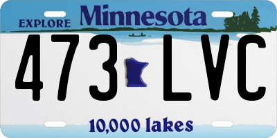 MN license plate 473LVC