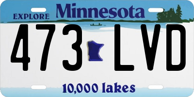 MN license plate 473LVD