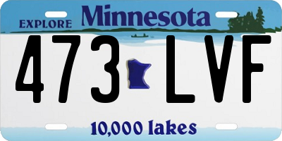 MN license plate 473LVF