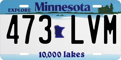 MN license plate 473LVM