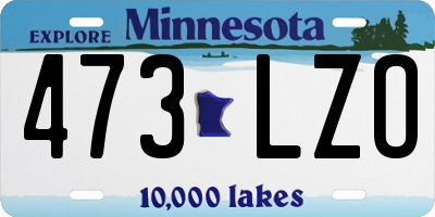 MN license plate 473LZO