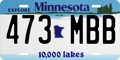 MN license plate 473MBB