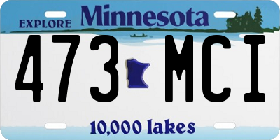 MN license plate 473MCI