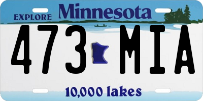 MN license plate 473MIA